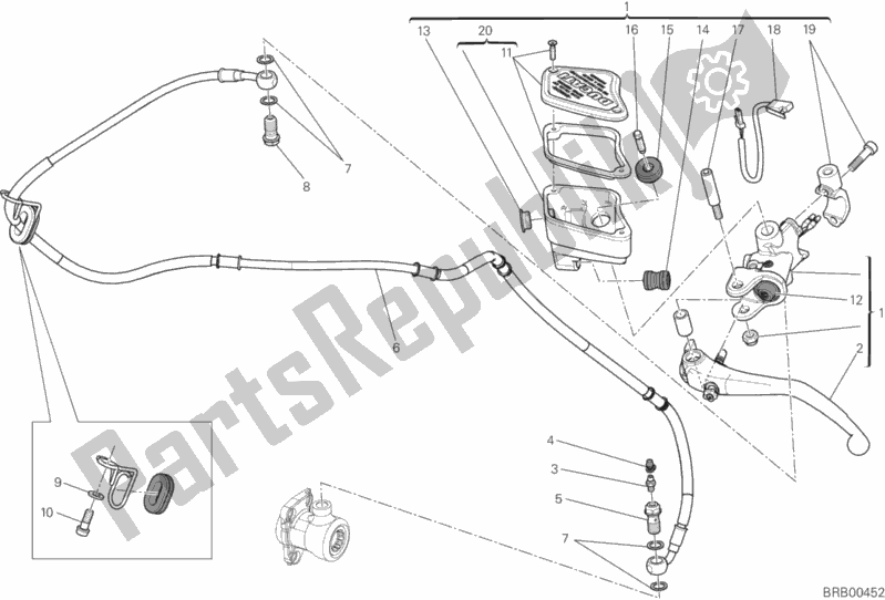 Toutes les pièces pour le Maître-cylindre D'embrayage du Ducati Diavel Carbon FL AUS 1200 2017